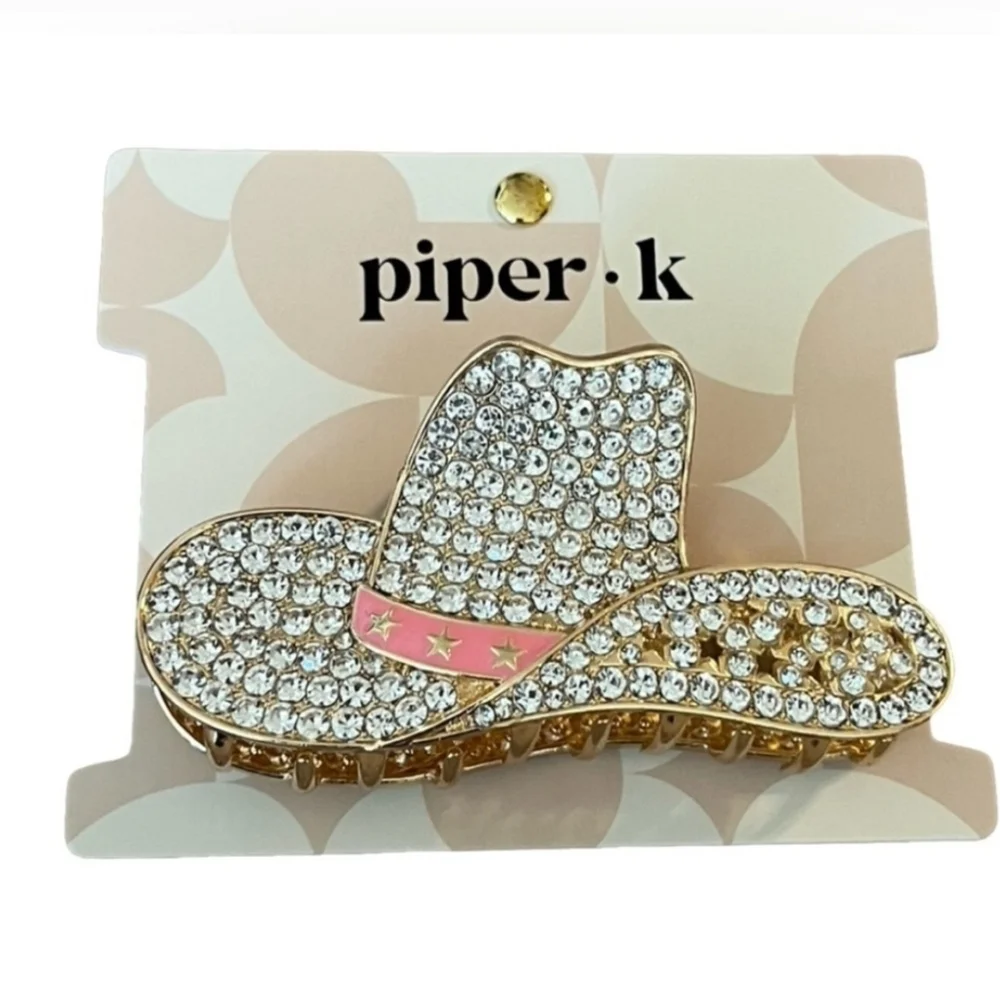 🤠▪️ Piper K▪️ Rhinestone Cowboy Rhinestone Hat Hair Metal  Clip
